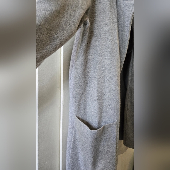 MAGASCHONI Wool Blend Open Front Sweater Blazer Cardigan Heather Gray - Picture 5 of 6